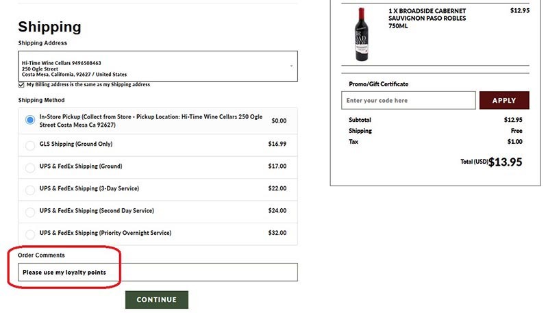 How to use my loyalty points on the website
